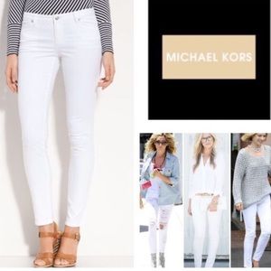 🔥 Michael Kors Like New 5-Pocket White Jeans Size 2P